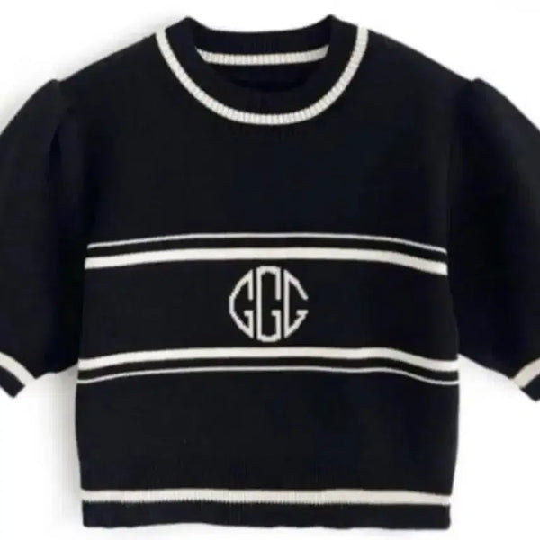 [BUNJANG] GRL Logo Puff Sleeve Knit Black / 스나계 지뢰계 양산형 걸리 GRL 그레일 지알엘 로고 퍼프 니트 블랙