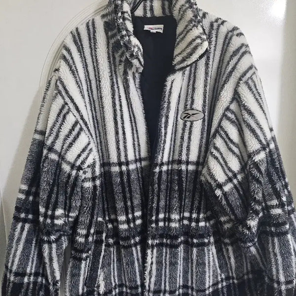 [BUNJANG] Reebok Fleece Check Jacket / 리복 플리스 체크 자켓
