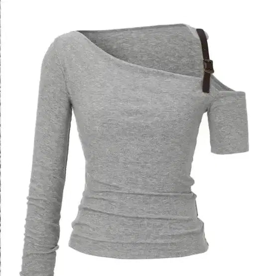 [BUNJANG] 3Times Belt Drape Top Black / 쓰리타임즈 벨트 드레이프 탑 블랙 m (그레이아님)