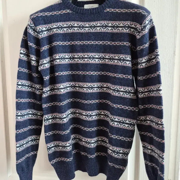 [BUNJANG] FRJ Men's Knit Navy Patterned Sweater / FRJ 남성 니트