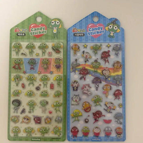[BUNJANG] Keroro Candy Bongbong Drop Stickers 2 Types Bundle Set / [일괄] 케로로 캔디 봉봉드롭 스티커 2종