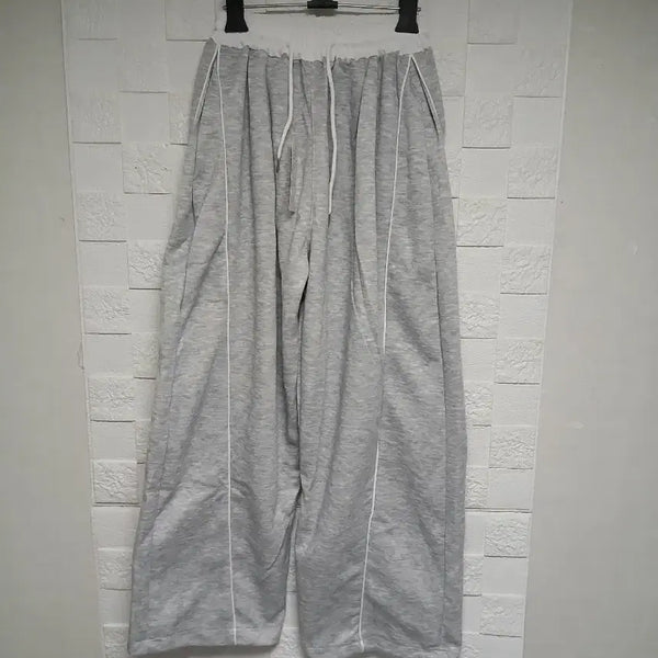 [BUNJANG] Gray Big Wide Training Pants XL / 새거)그레이 빅와이드 트레이닝 팬츠