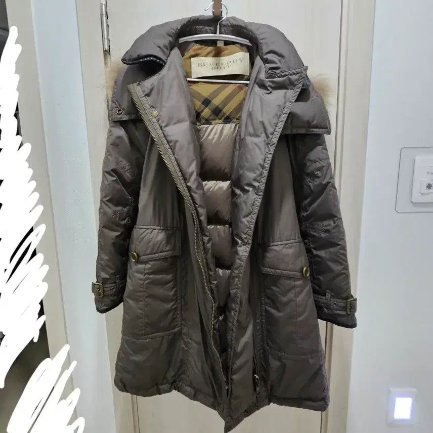 [BUNJANG] Burberry Long Down Puffer Jacket Dark Brown Goose Down M (55-66) / 버버리 롱다운 55~66 [정가270만원]