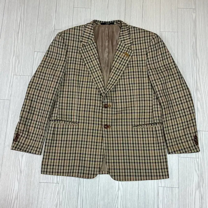 [BUNJANG] Daks Blazer Jacket XL (105) - Beige Check Pattern / 닥스 블레이저 자켓 xl 105 상태a