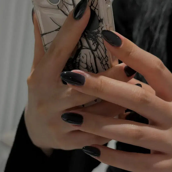 [BUNJANG] Handmade All Black Nail Tips / 올블랙 수제네일팁