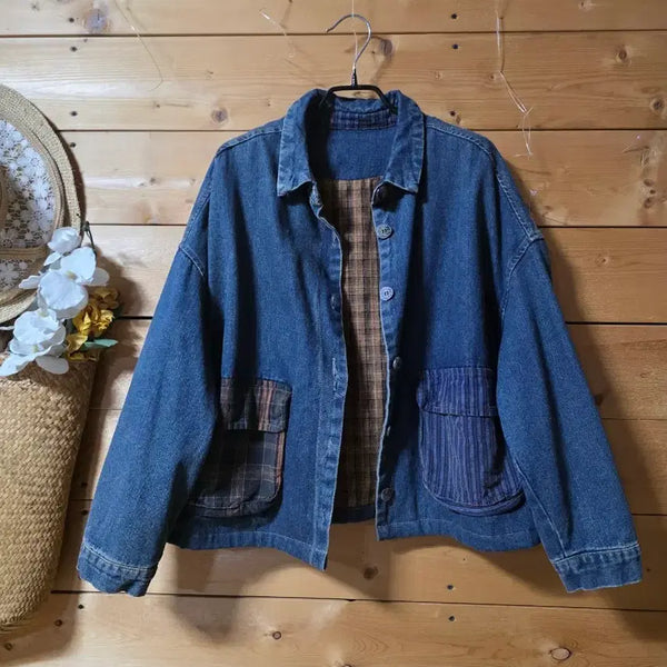 [BUNJANG] Check Lined Denim Jacket / 안감체크 청자켓