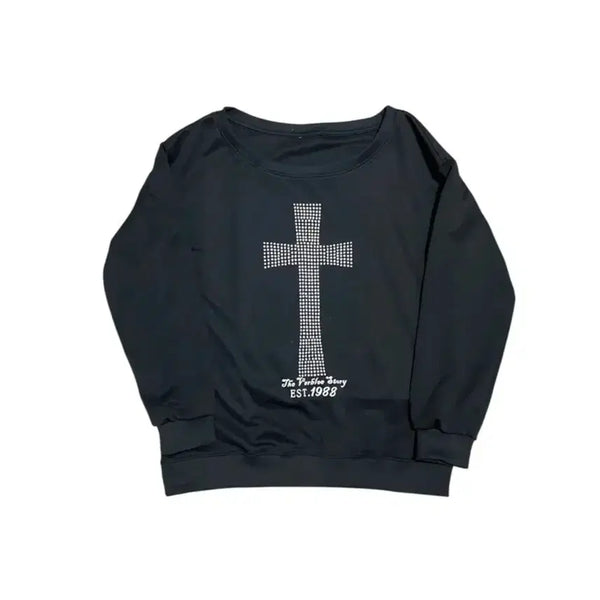 [BUNJANG] Noncom Mansion Cross Sweatshirt / noncolmansion 크로스 원오프 맨투맨 스웻셔츠 에이블리