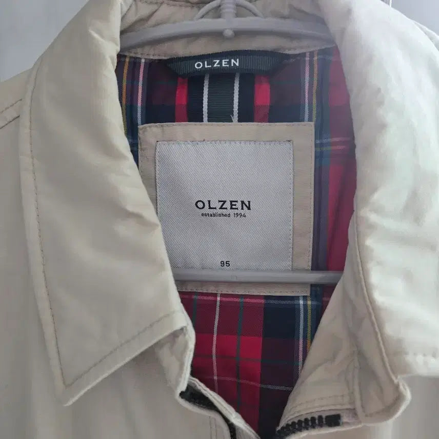 [BUNJANG] Olens Beige Check-Lined Jacket Size 95 / 올젠 자켓
