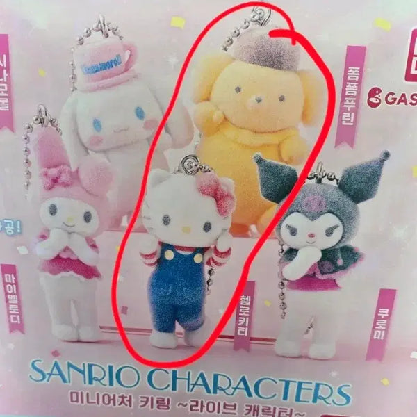 [BUNJANG] Sanrio Puroland Mascot Keyring Bundle Set - Hello Kitty & Pompompurin / 산리오 퓨로랜드키링 키티 폼폼푸린 일괄