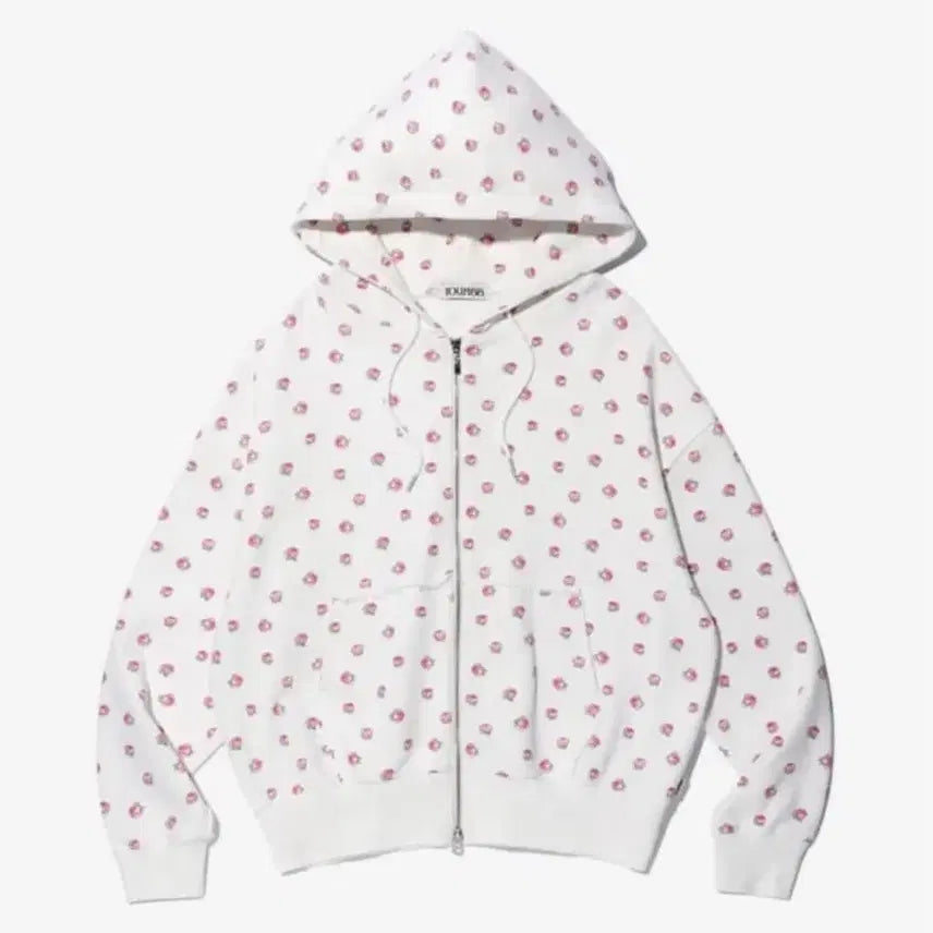 [BUNJANG] Youhee Flower Pattern Hoodie Zip-Up / 유희 플라워 패턴 후드집업 후드티 꽃 youhee