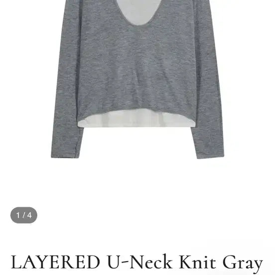 [BUNJANG] Modiattico Layered U-Neck Gray / 모디아티코 modiattico 레이어드 유넥 그레이