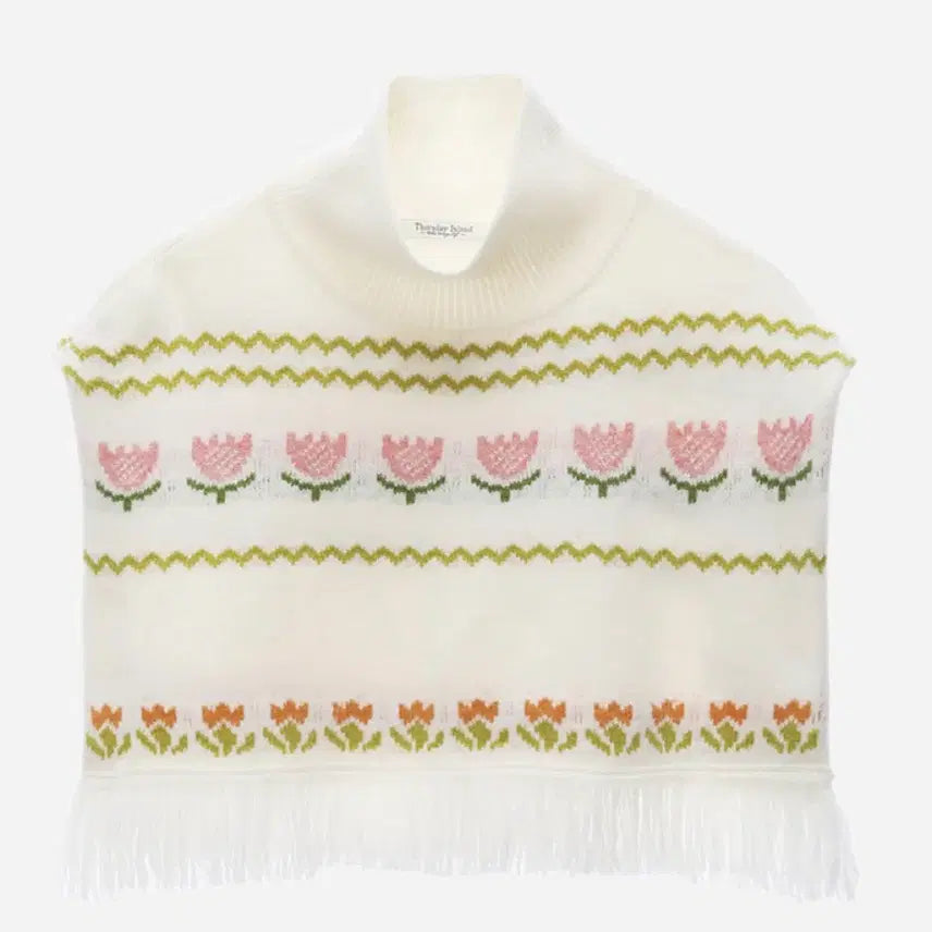 [BUNJANG] Thursday Island Pattern Jacquard Poncho Vest / 22FW 써스데이 아일랜드(Thursday Island) 패턴 자가드 판초