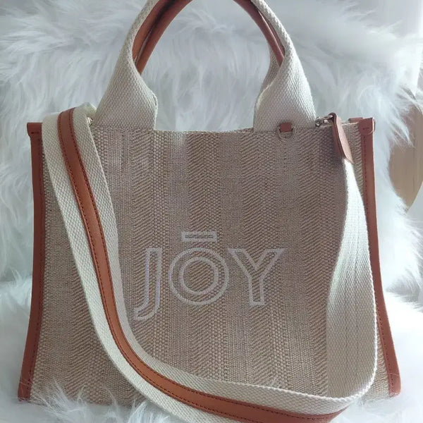 [BUNJANG] Joy Gryson Canvas Tote Bag Brown / 조이그라슨토트백 캔버스 백 브라운 배색