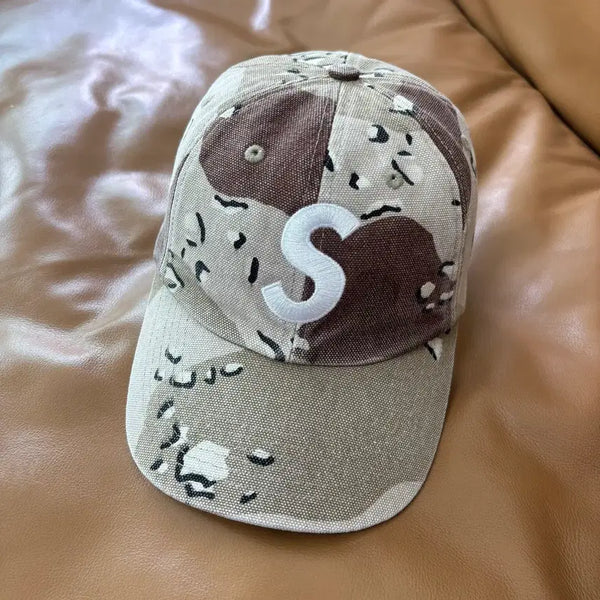 [BUNJANG] Supreme S Logo 6-Panel Washed Desert Camo Cap / 슈프림 S로고 6패널 볼캡 모자 워시드 데저트 카모