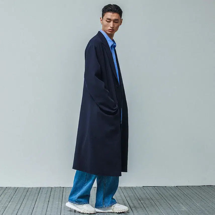 [BUNJANG] In The Row Wool Double Face Coat Navy / [2] 인더로우 울 더블페이스 코트 네이비