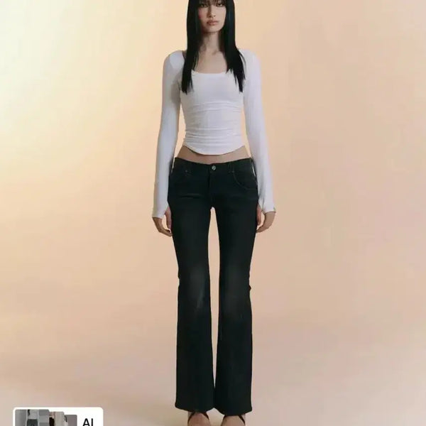 [BUNJANG] PLEASE NO FOLLOW Bootcut Denim Deep Gray S / 플리즈노팔로우 부츠컷 데님 딥그레이 S