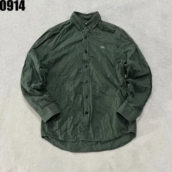 [BUNJANG] Lacoste Check Shirt Green M / 라코스테 체크 남방 셔츠 그린 M
