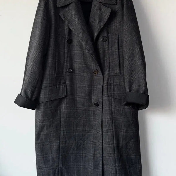 [BUNJANG] System Glen Check Long Coat / 시스템 SYSTEM 글렌체크 롱 코트