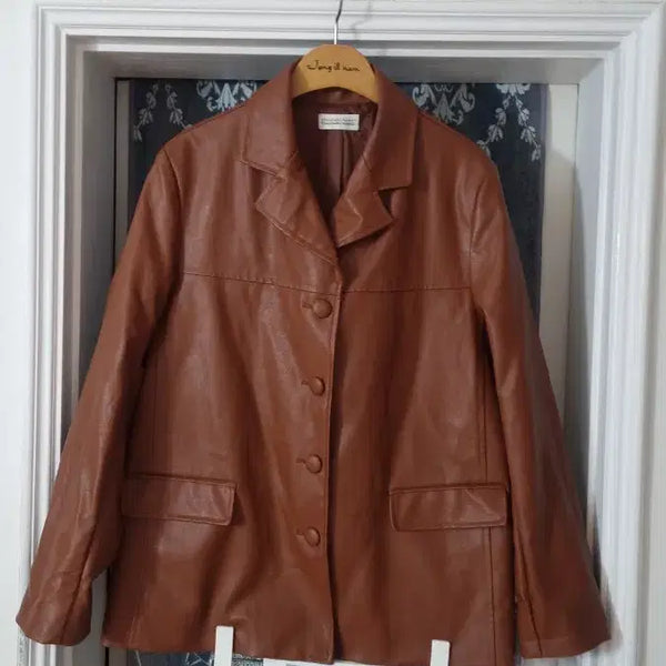 [BUNJANG] Standard Market Brown Leather Jacket / 스탠다드마켓 브라운 레더 자켓