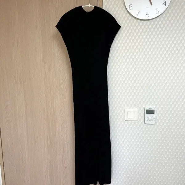 [BUNJANG] Black Ribbed Knit Dress / [새상품] 블랙 골지 니트 원피스