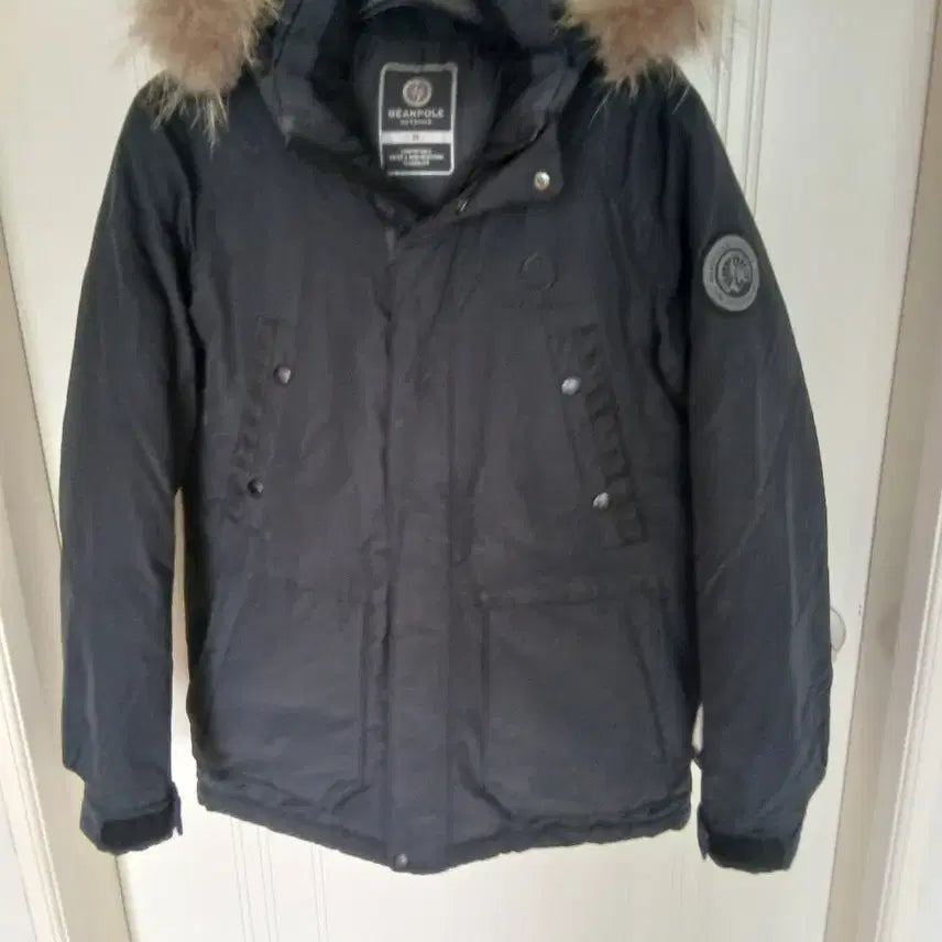 [BUNJANG] Beanpole Padded Black Fur Hooded Jacket 95 / 빈폴 패딩 블랙 퍼 후드  95