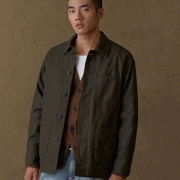 [BUNJANG] Musinsa Standard Back Satin Chore Jacket - Brown, M / 무신사 스탠다드 백 사틴 초어 재킷 [브라운] M