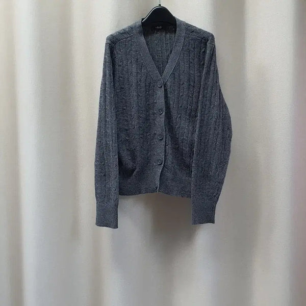 [BUNJANG] The Edge Cable V-Neck Knit Cardigan / 더엣지 케이블 브이넥 니트 가디건