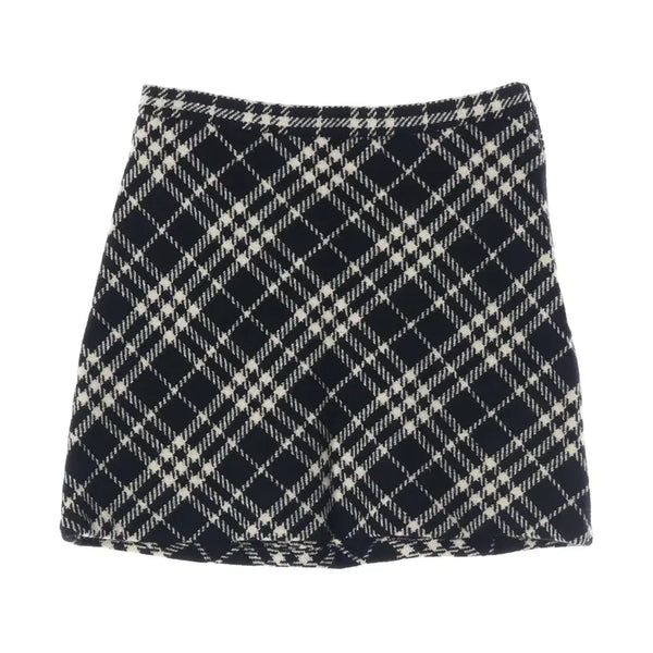 [BUNJANG] Burberry Check Pattern 100% Wool Mini Skirt Black / 버버리 체크 패턴 울 100% 미니 스커트 블랙