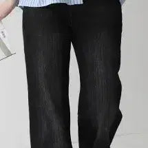 [BUNJANG] Black Wide Span Denim Pants / 블랙 와이드 데님 팬츠 스판