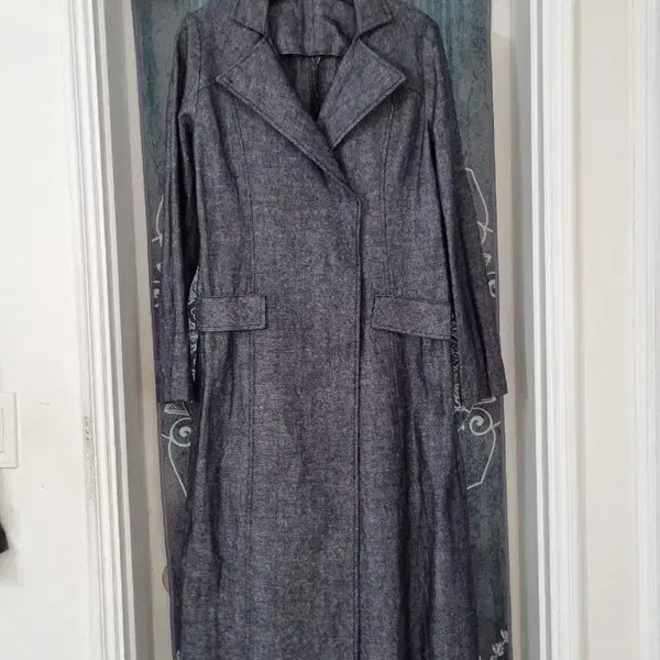 [BUNJANG] Denim Trench Maxi Dress Jacket / 데님 트렌치 슈퍼  맥시 원피스 자켓