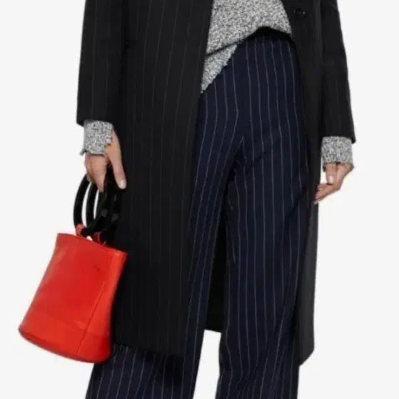 [BUNJANG] Maje Pinstripe Wool Coat / 마쥬 핀스트라이프 울코트
