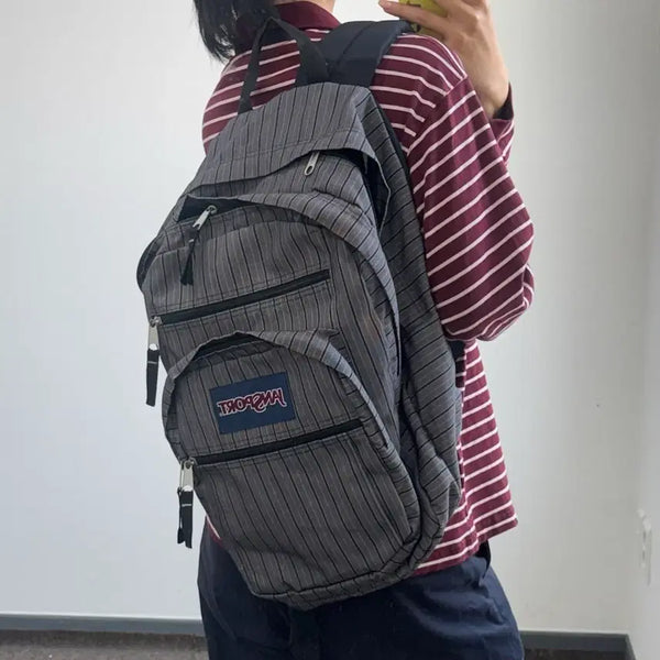 [BUNJANG] Jansport Gray Stripe Backpack / Jansport 잔스포츠 그레이 스트라이프 백팩