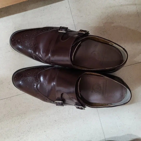 [BUNJANG] Losbom Wingtip Double Monk Strap Shoes Brown 270 / 로스보먼 윙팁 구두 270