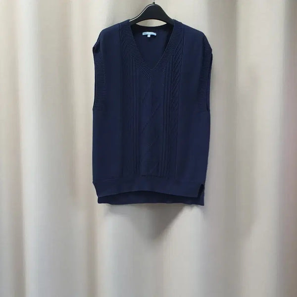 [BUNJANG] LBL V-Neck Knit Vest Deep Navy / LBL 브이넥 니트 조끼