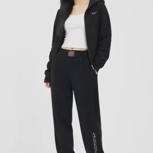 [BUNJANG] Nike Black Floral Pattern Pants / 여M/나이키 블랙 플라워 패턴 팬츠