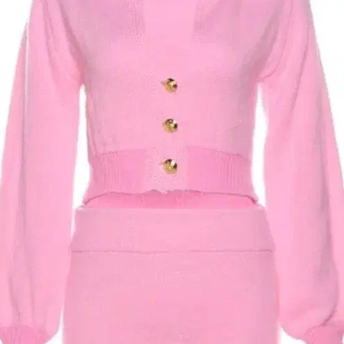 [BUNJANG] Pink Knit Two-Piece Set / 핑크 니트 투피스 세트 수입