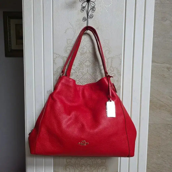 [BUNJANG] Coach Red Leather Shoulder Bag / 코치 레드 숄더백