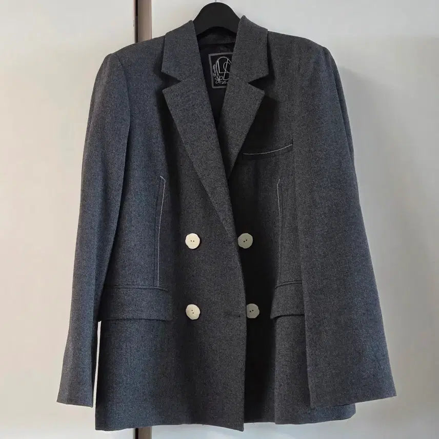 [BUNJANG] LeShop Color Block Stitch Wool Jacket / 르샵 아웃포켓 배색스티치 모직 자켓
