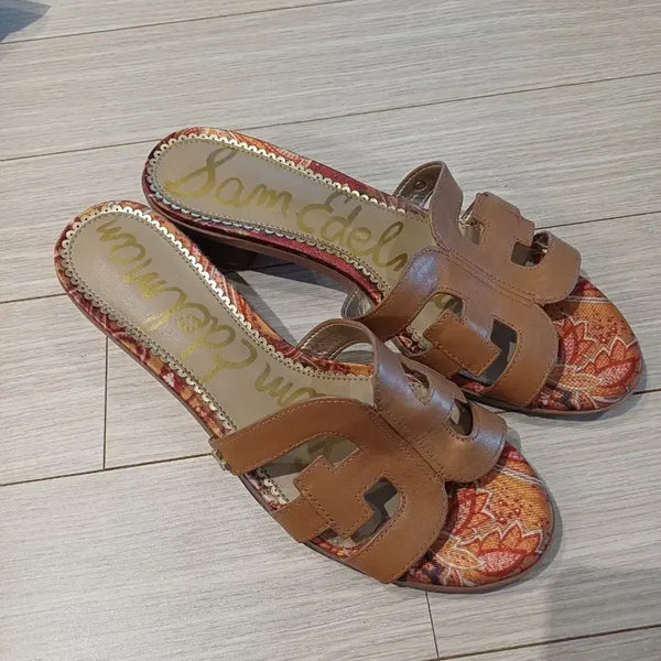 [BUNJANG] Sam Edelman Patterned Sandals Brown 245 / 샘 에델만 샌들 브라운 패턴 샌들 245