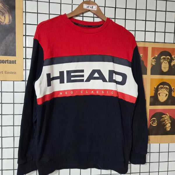 [BUNJANG] HEAD Neo Classic Sweatshirt Red/White/Navy / 헤드 스웻셔츠 네오 클래식 레드/화이트/네이비 0928
