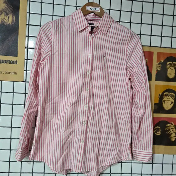 [BUNJANG] Tommy Hilfiger Striped Shirt Pink / 타미힐피거 스트라이프 셔츠 핑크 0928