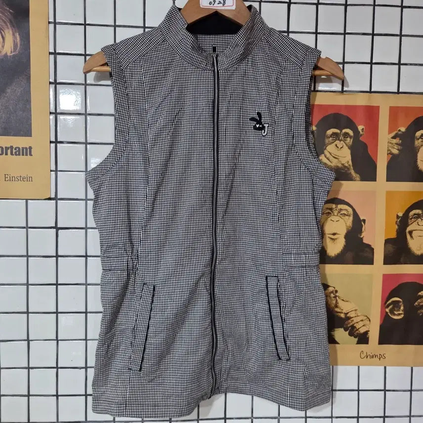 [BUNJANG] JDX Check Pattern Sleeveless Zip-Up Vest / JDX 체크 패턴 민소매 집업 조끼 0928