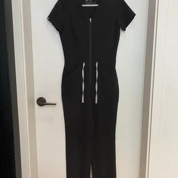 [BUNJANG] FIGS Black Technical Jumpsuit XS / 새제품) FIGS 블랙 테크니컬 점프수트 XS 유니폼 의료용 스크럽 메디컬웨어