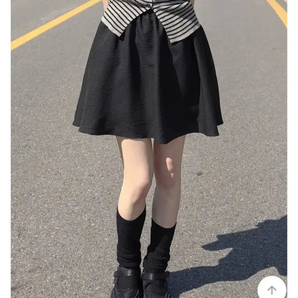 [BUNJANG] Black Flare Skirt / 블랙 플레어 스커트
