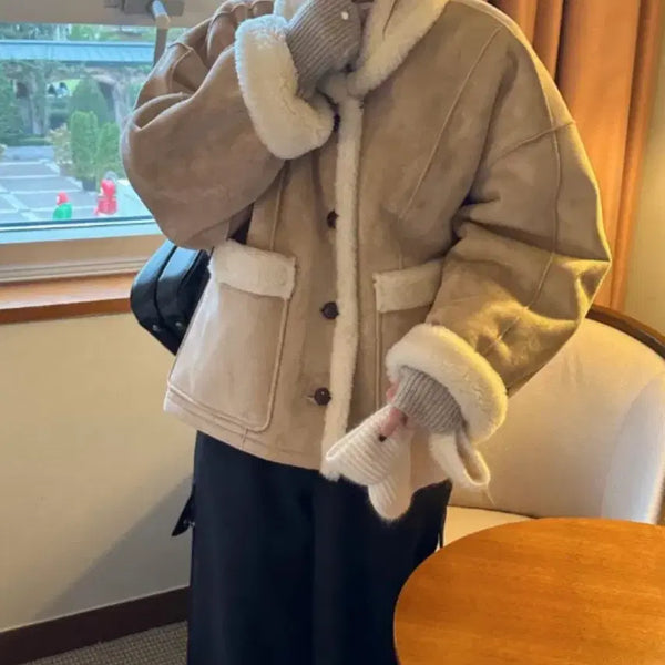[BUNJANG] Vimute Reversible Shearling Mustang Jacket Light Beige / 빈뮤트 리버시블 무스탕 라이트베이지