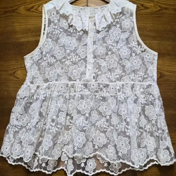 [BUNJANG] See-through Lace Vest / 시스루 레이스 조끼