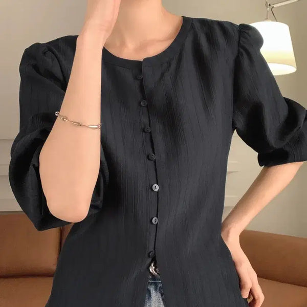 [BUNJANG] Barna Tencel Strap Blouse - Navy / (새상품) 사색 블라우스 판매