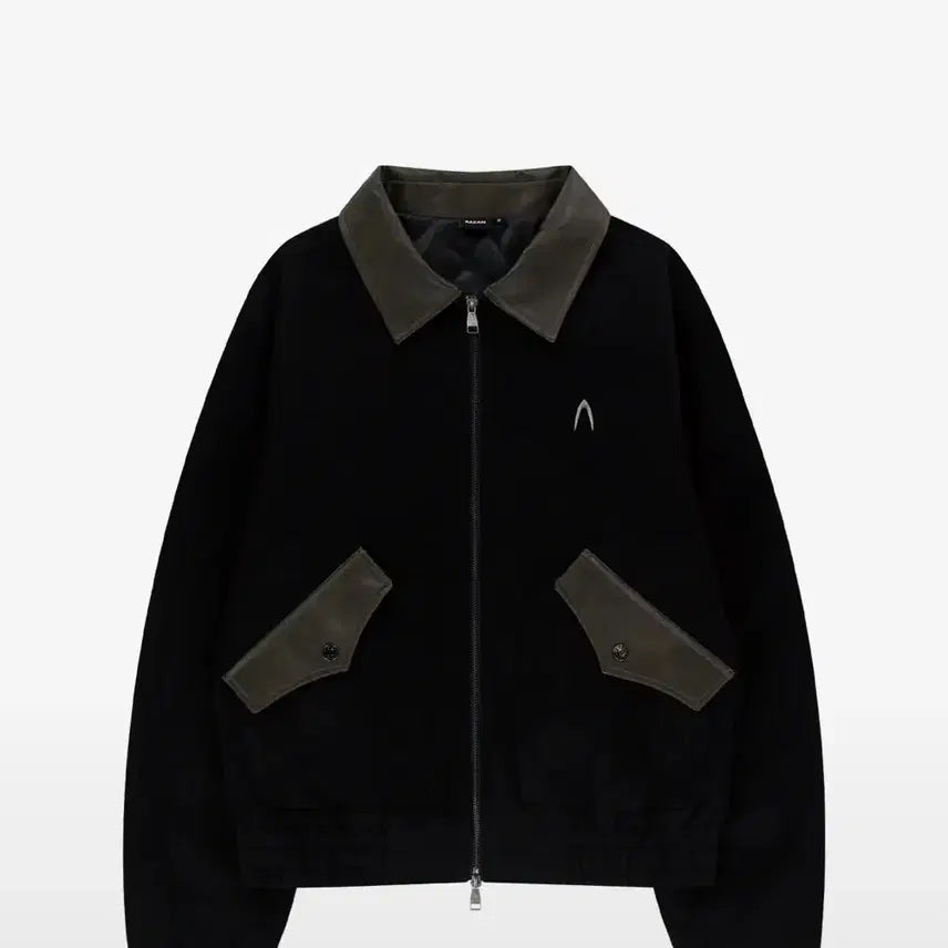 [BUNJANG] AKAM Contrast Leather Work Jacket / [1] 아캄 Contrast Leather Work Jacket 워크 자켓