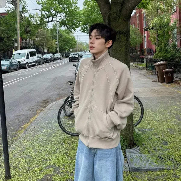 [BUNJANG] Iaauer Track Zip-Up Jacket Beige Size 1 / [서경배 착용] 아이아우어 트랙 집업 자켓 베이지 1사이즈