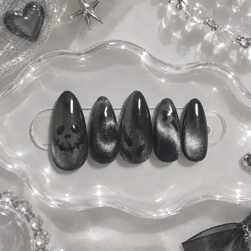 [BUNJANG] Ghost Halloween Nail Tips / 고스트 할로윈 네일팁